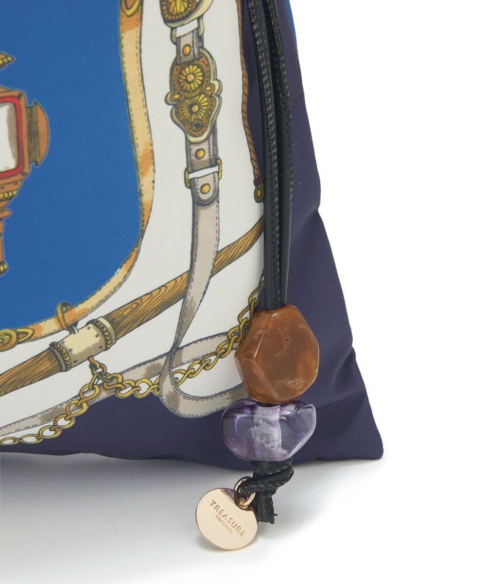 TOPKAPI 【新色追加】【TREASURE TOPKAPI】マイルドサテン スカーフ柄 巾着 トート バッグ 