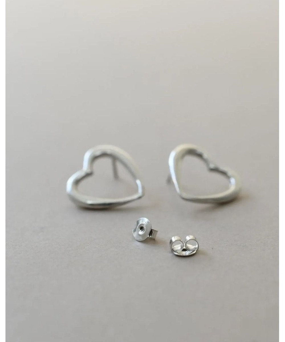 yoaa シルバー925 ミディハートピアス 