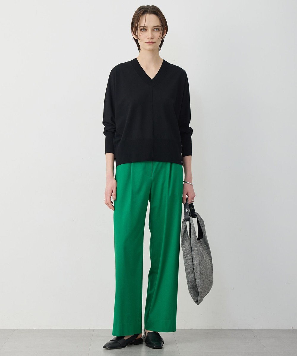 ICB ドライリネンストレッチ ワイドストレートパンツ 