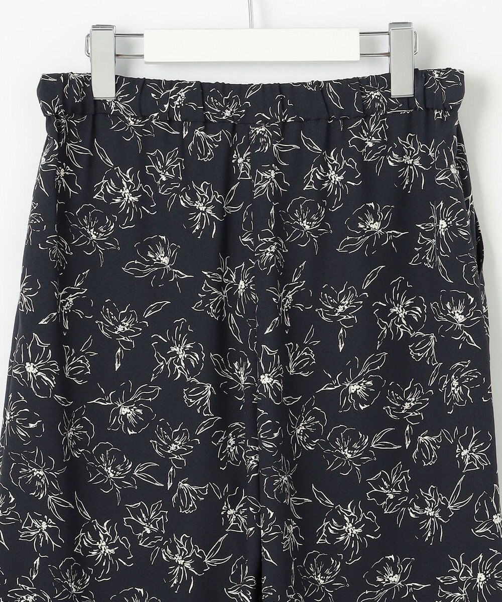 J.PRESS LADIES L 【洗える】ラインフラワープリント ワイドパンツ 