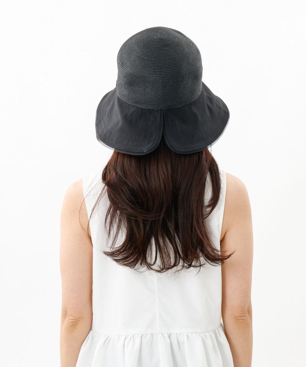 AURORA 【 LANVIN en Bleu （ランバン オン ブルー）】天然ブレードｘサテン布帛クロッシェハット 