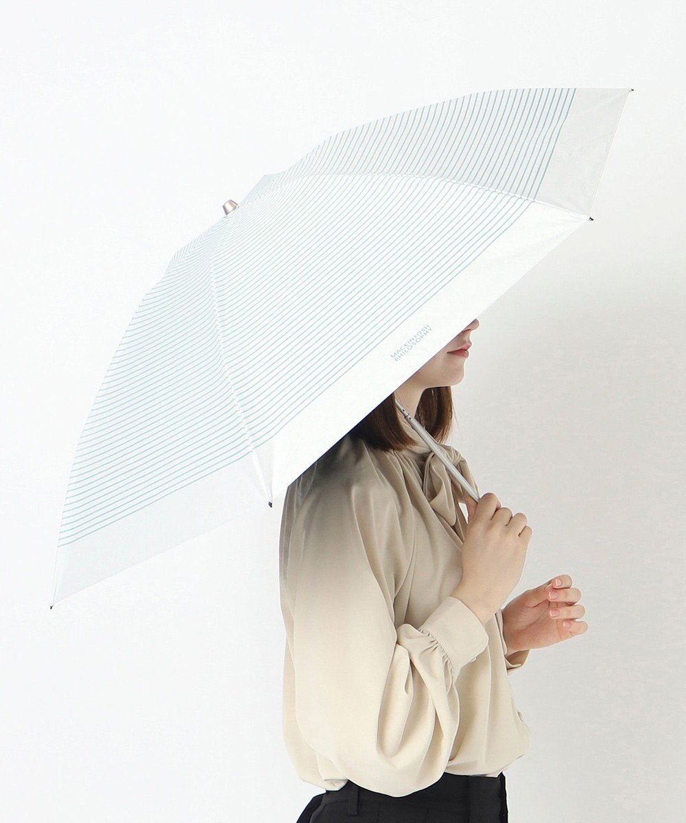 MOONBAT 【軽量】マッキントッシュ フィロソフィー 晴雨兼用日傘 折りたたみ傘 ボーダー／遮光 遮熱 UV 