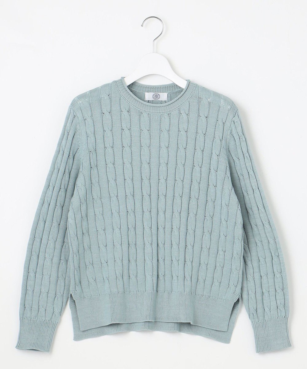 J.PRESS LADIES L 【洗える】GIZA MERCERIZE COTTON ケーブル ニット 