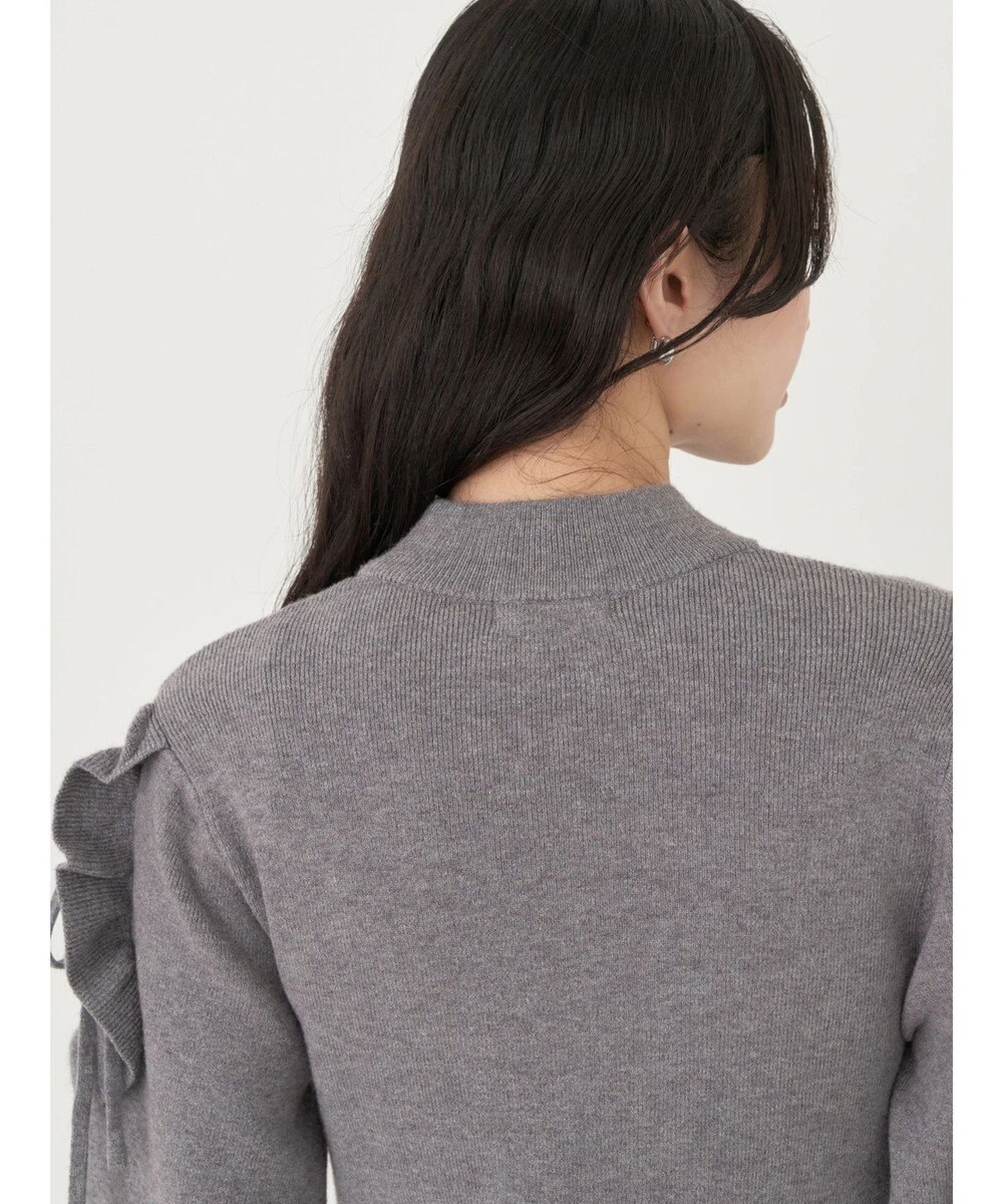 earth music&ecology 袖シアーフリルニットワンピース 