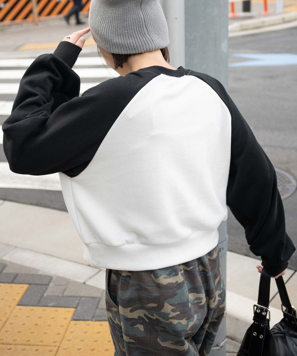 WEGO チームロゴラグランショートスウェット 