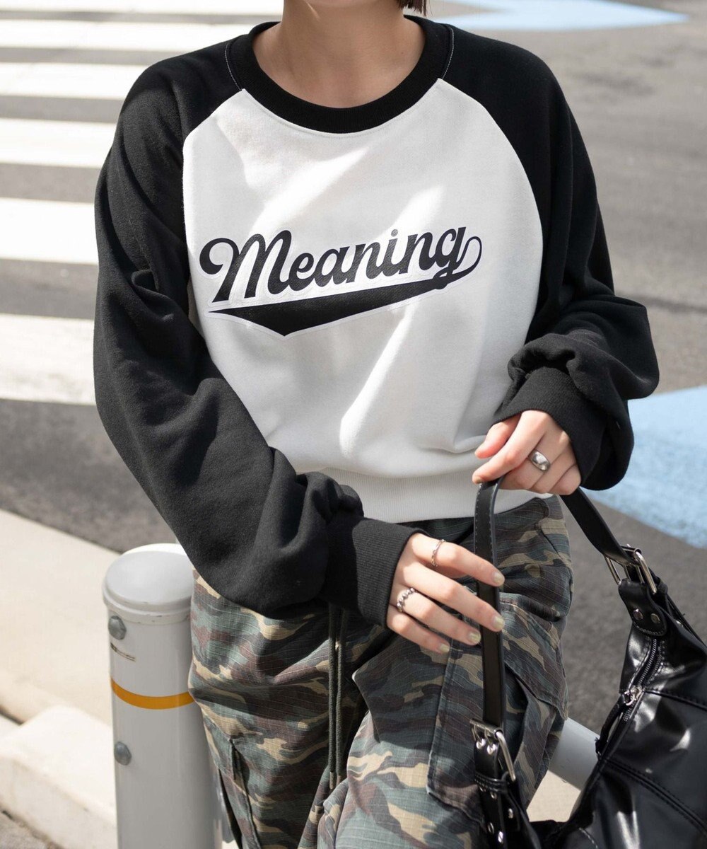 WEGO チームロゴラグランショートスウェット 