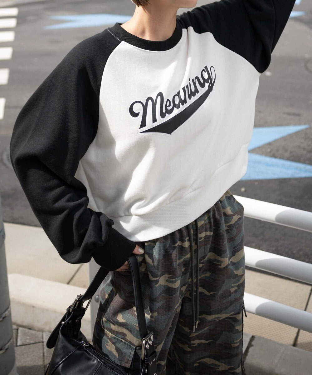 WEGO チームロゴラグランショートスウェット 