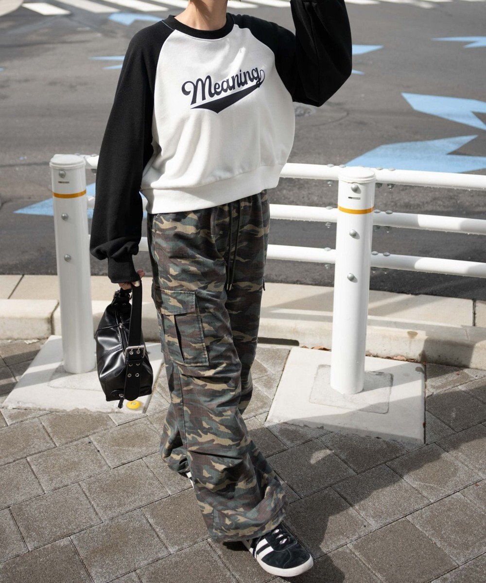 WEGO チームロゴラグランショートスウェット 