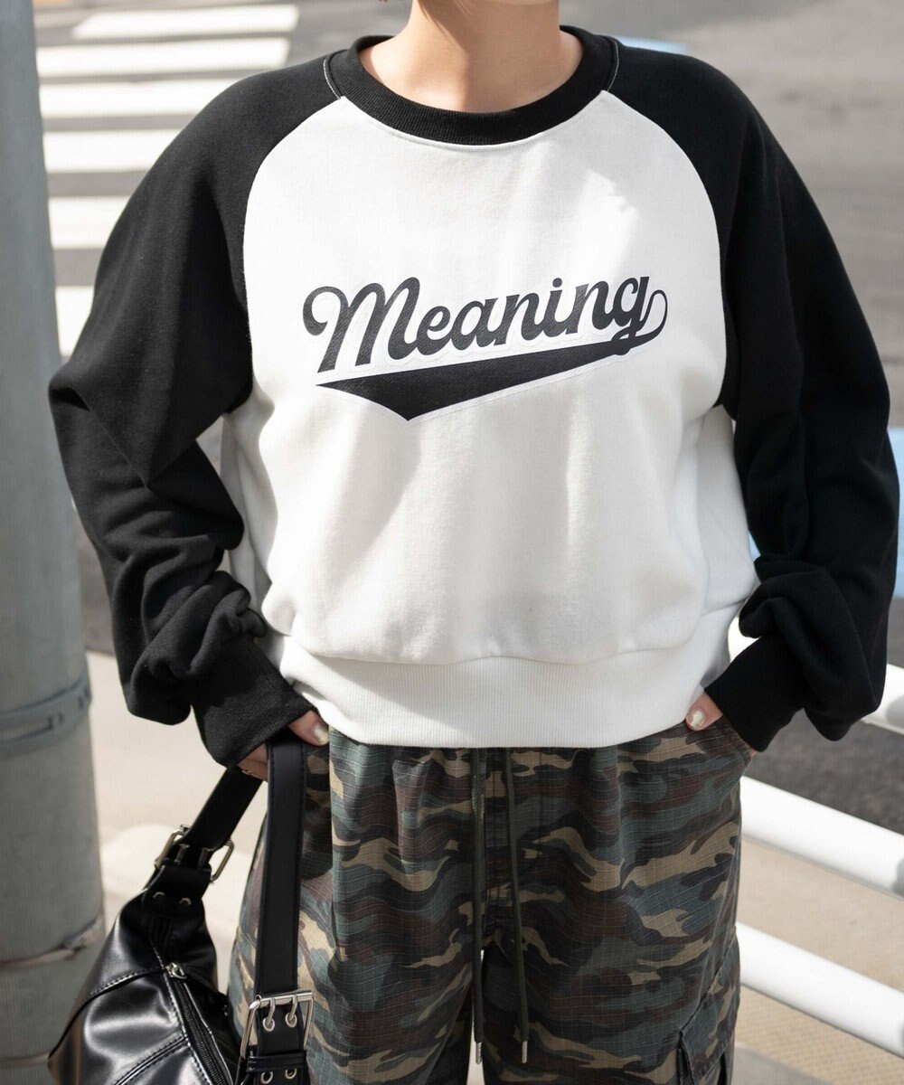 WEGO チームロゴラグランショートスウェット 