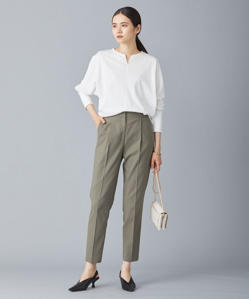 ICB 【新色追加・洗える】 ウールマットウース テーパードパンツ 