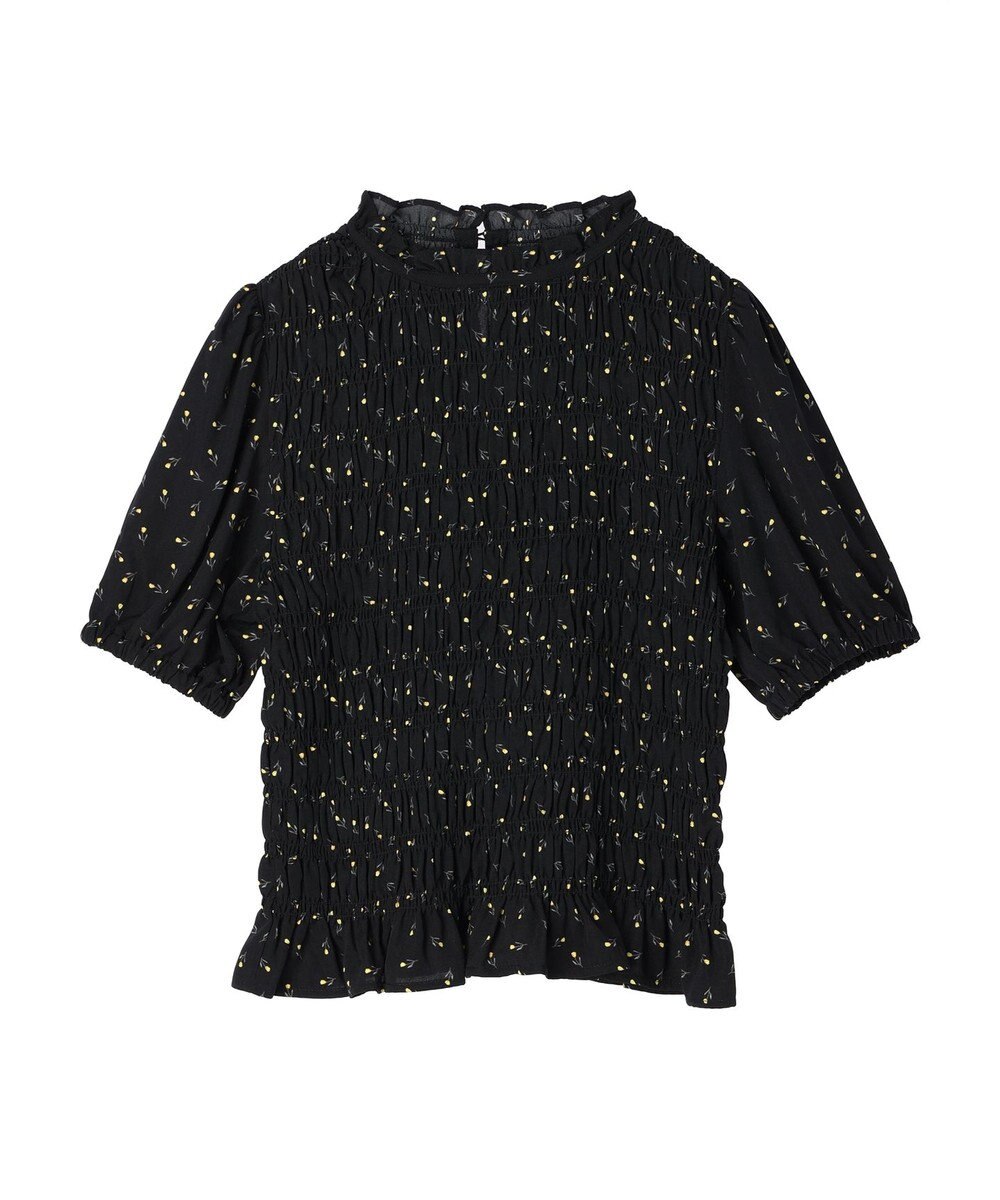 earth music&ecology 花柄パフスリシャーリングブラウス 