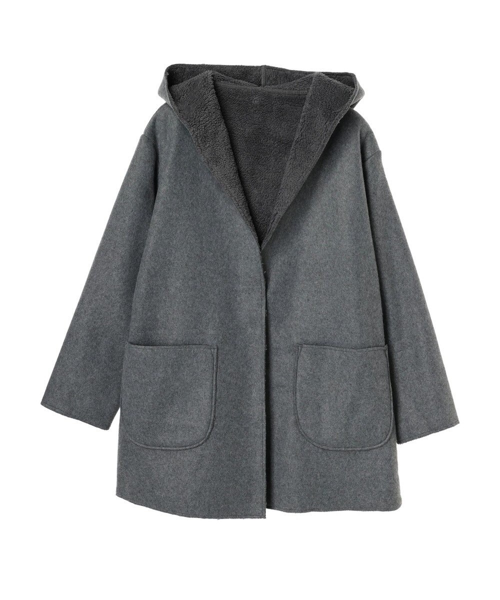 Green Parks ２ｗａｙフード裏ボアミディ丈コーディガン 