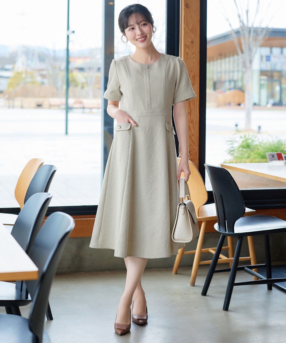 Tiaclasse 半袖サマーツイードワンピース 