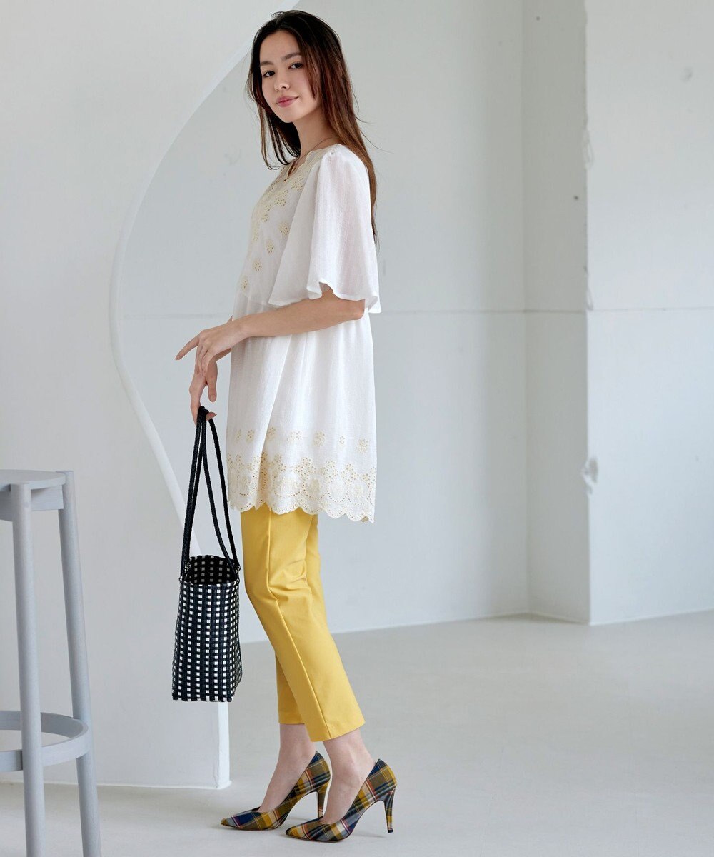 Tiaclasse 【洗える】スカラップレースチュニックブラウス 