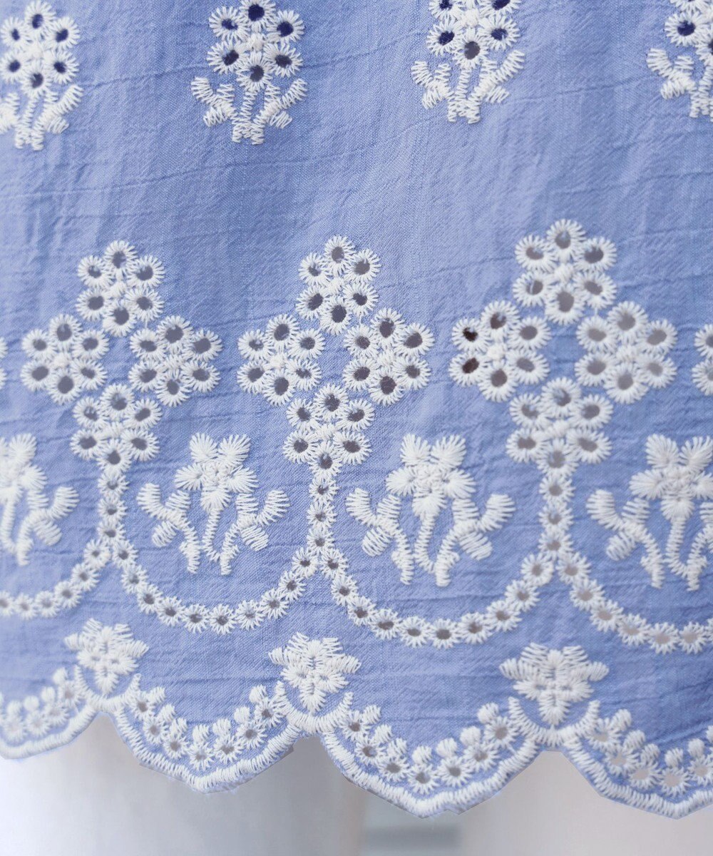 Tiaclasse 【洗える】スカラップレースチュニックブラウス 