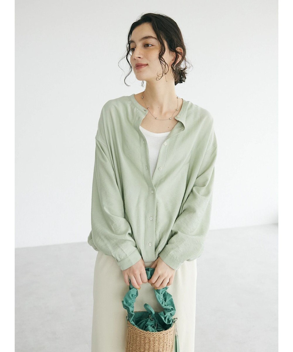 CRAFT STANDARD BOUTIQUE レーヨントロミ羽織りシャツ Light Green