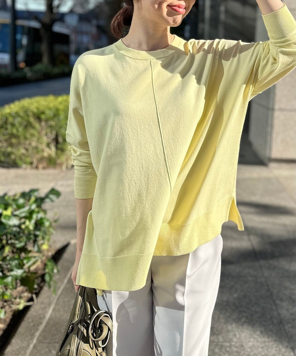 UNFILO 【抗菌防臭】スタイルアップニット　クルーネック 