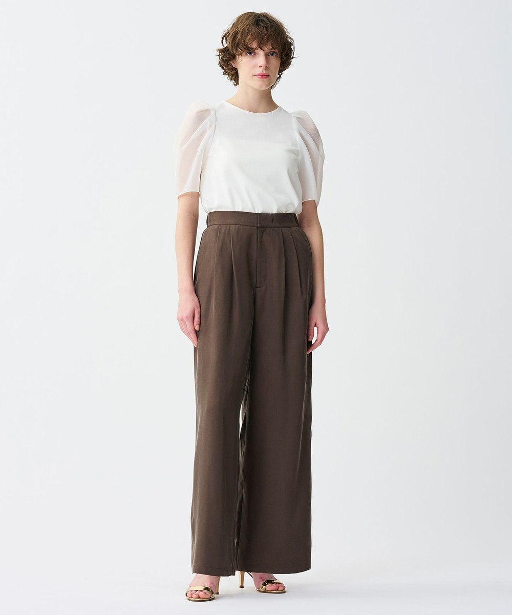 uncrave ダブルフェイスジャージー オーガンジーコンビトップス 