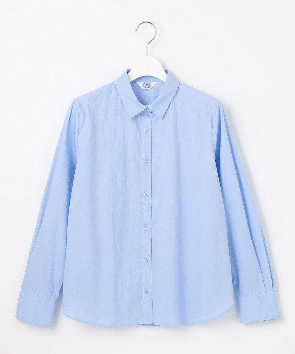 J.PRESS LADIES 【洗える】BEZコットンナイロン ストライプ シャツカラー ブラウス 