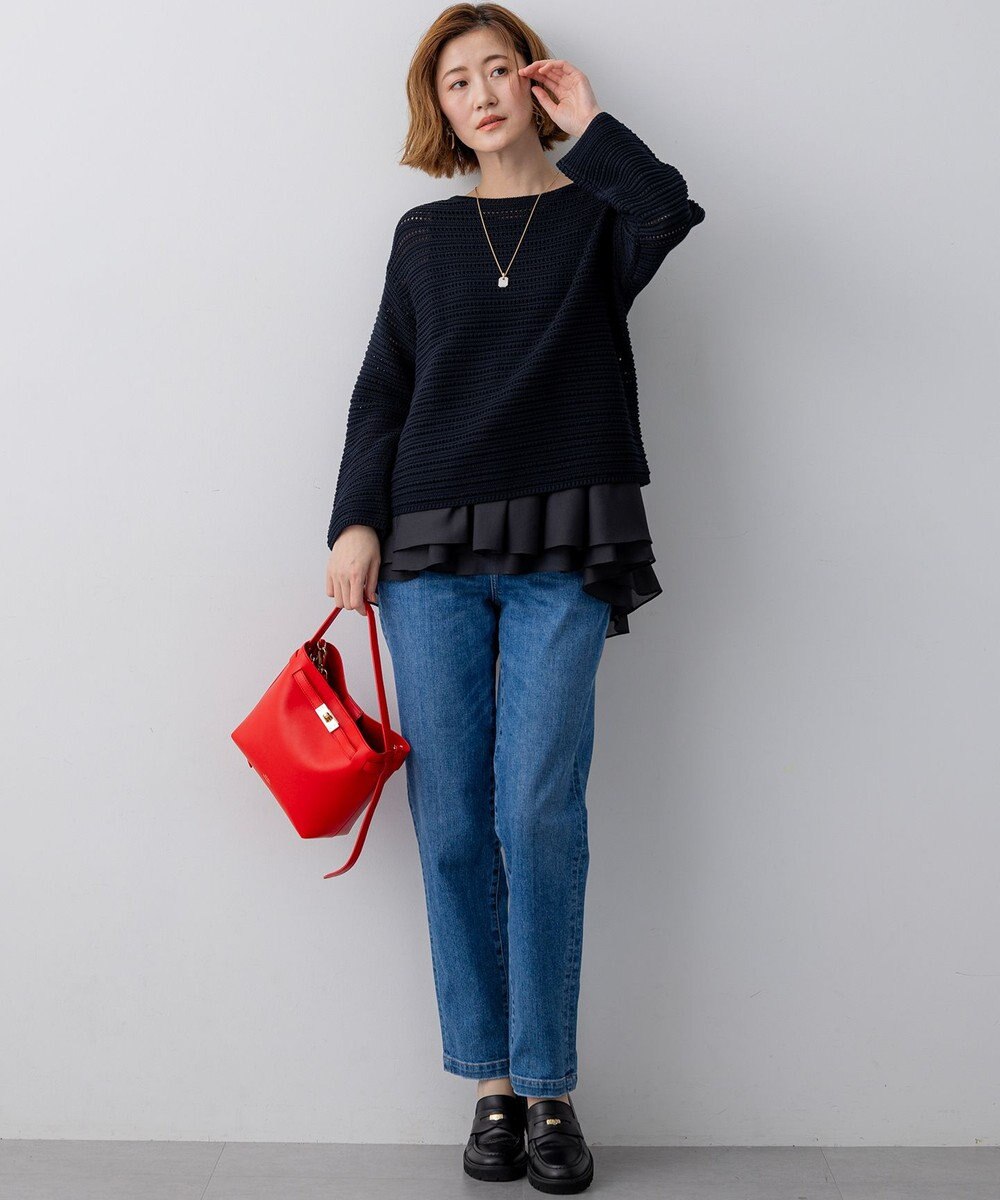 23区 【先行予約】コットンギマ ボートネック ニット 