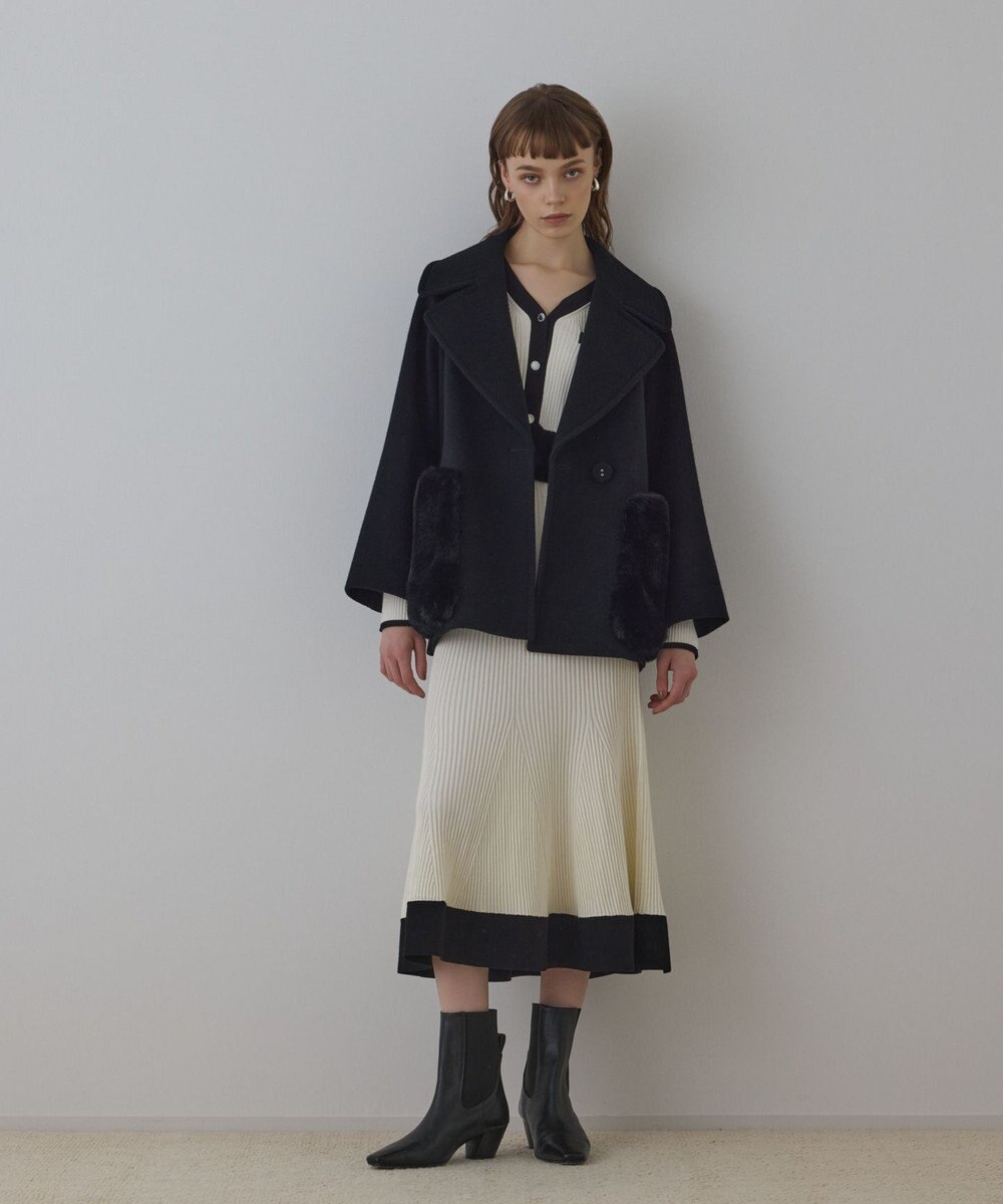 GRACE CONTINENTAL ファーポケットピーコート 