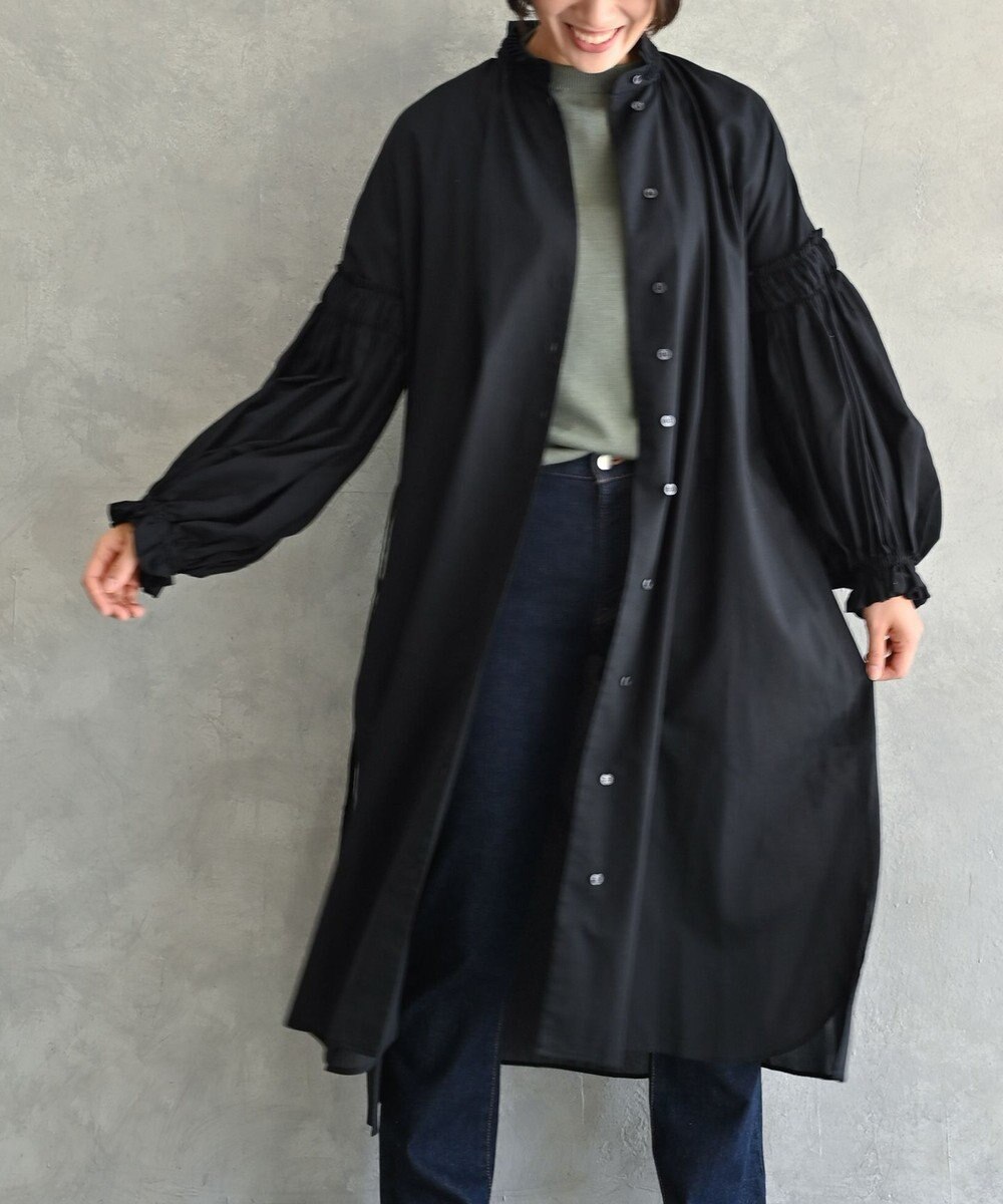 muuc 〈コットン100%強撚糸〉〈2WAY〉〈遠州織物の工場で織られた上質な生地〉〈シースルー〉〈ドライタッチ〉コットンドビーギャザー 羽織り＆ワンピースドレス 