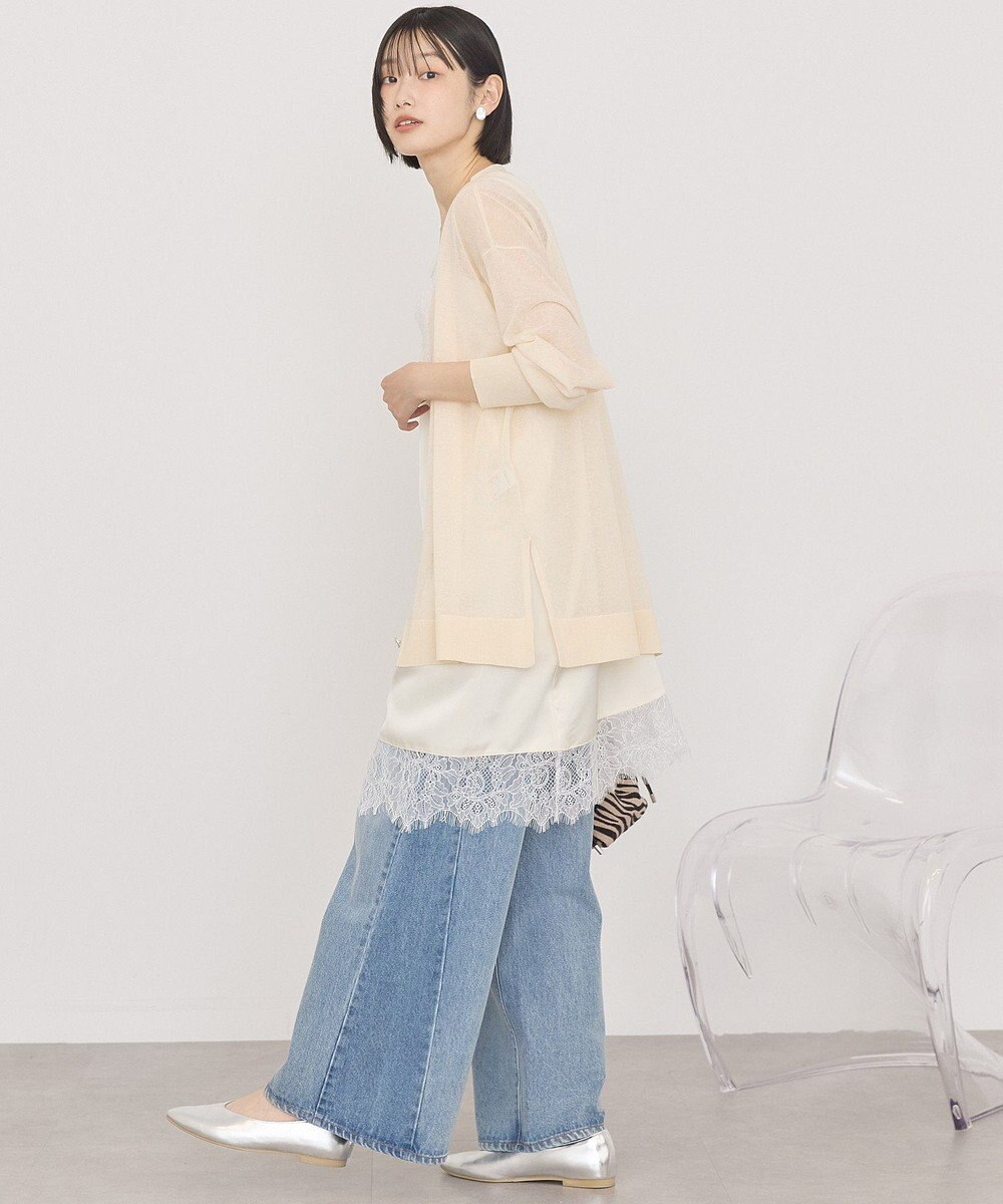 AMERICAN HOLIC メタルボタンシアーVネックカーディガン 