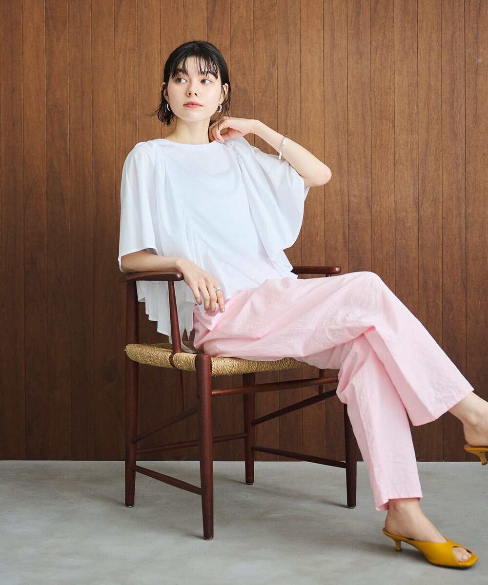 #Newans 【乾燥機可能/接触冷感】ラッフルフリルカットソー 