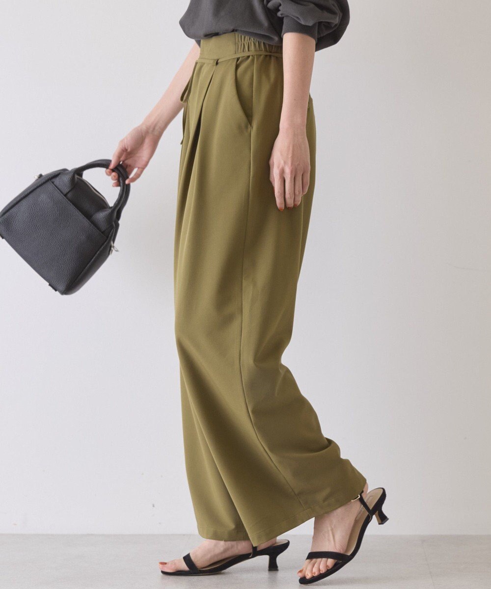 AMERICAN HOLIC リボン付きタックワイドパンツ 
