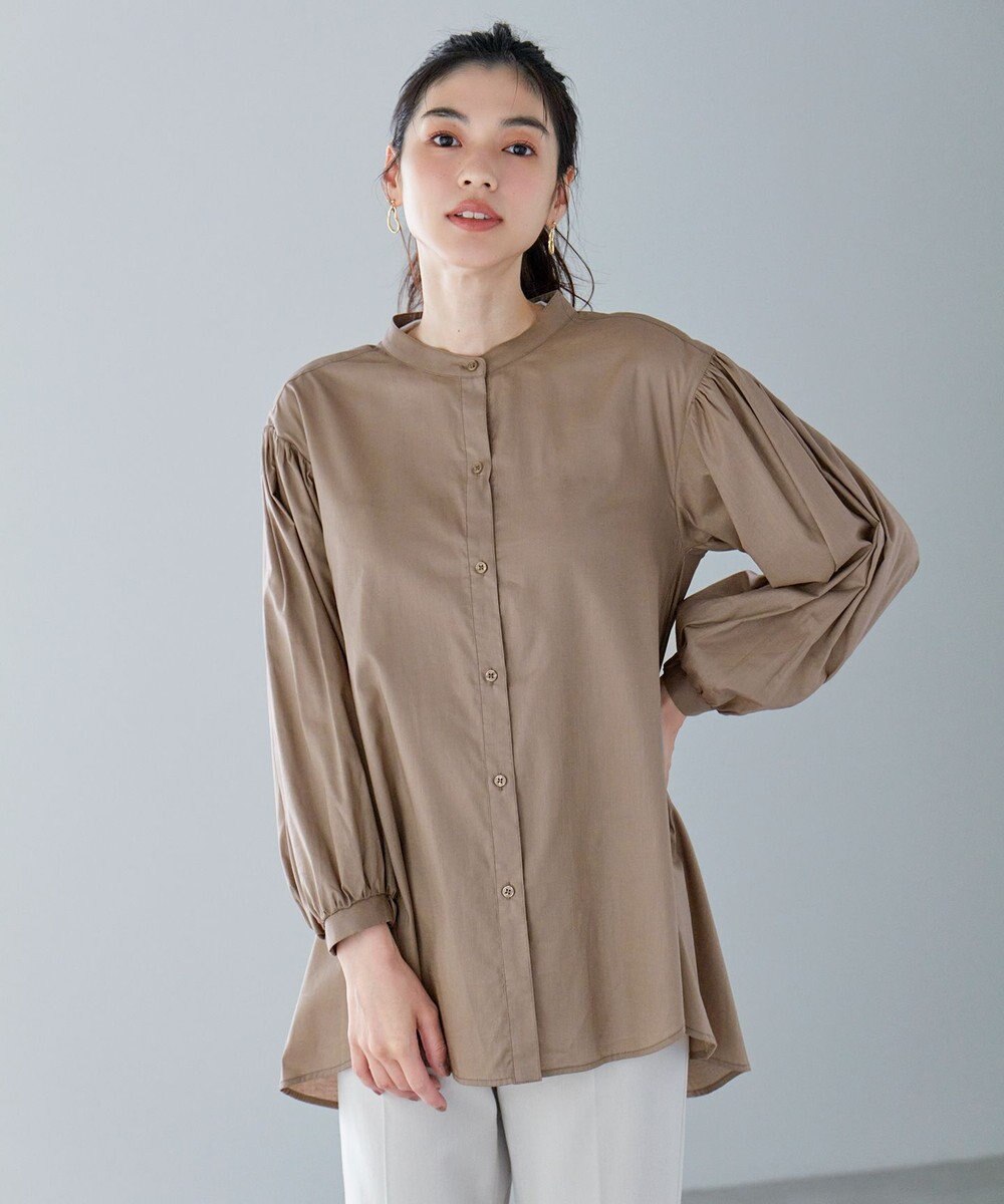 ANY シルキーソフトスタンドカラーシャツ 