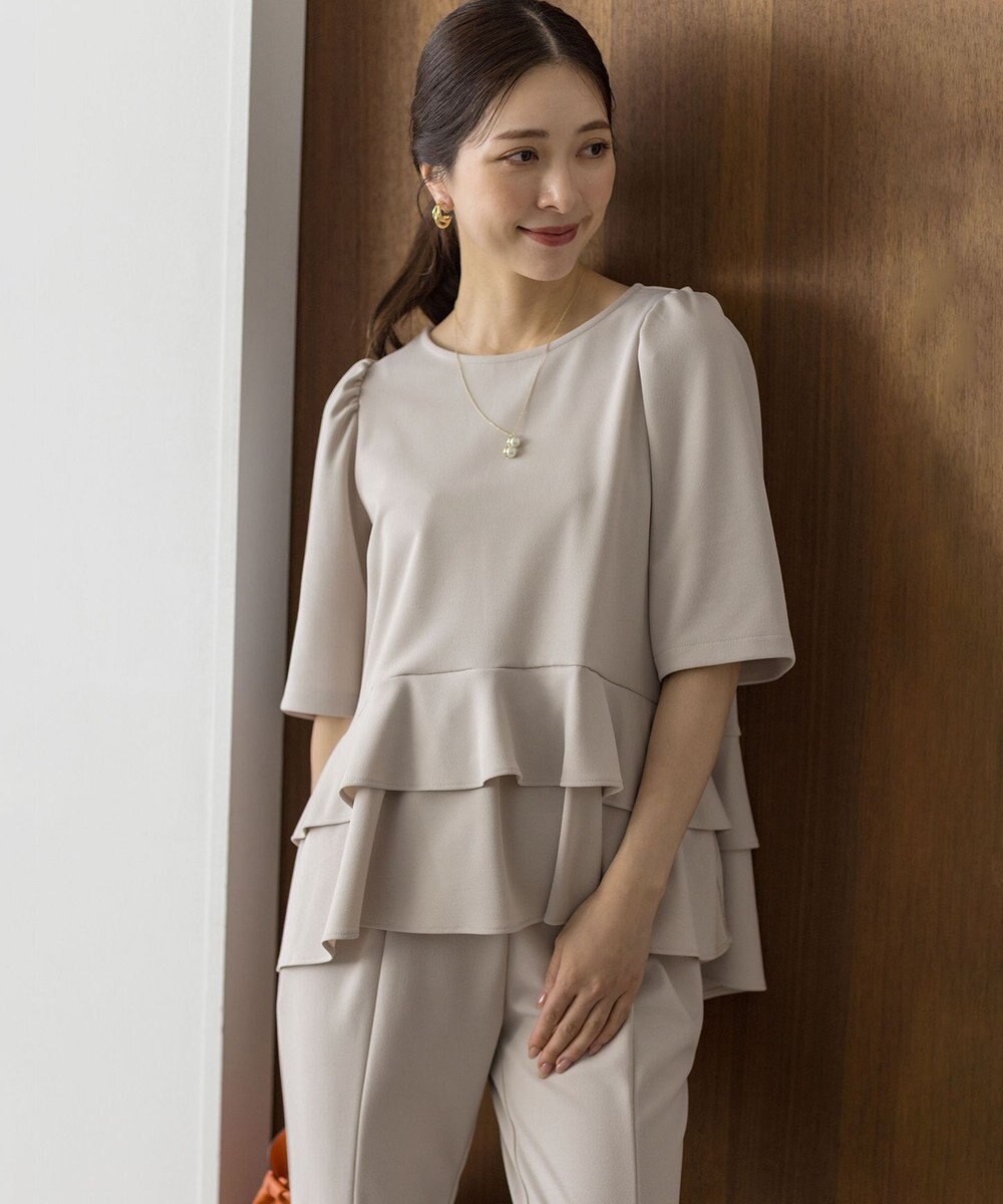 組曲 S ご好評につき追加生産【WEB限定】ジョーゼットジャージーティアード ブラウス 