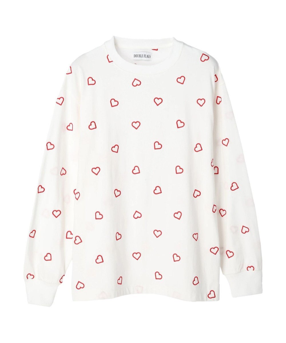 Green Parks ・Ｄｏｕｂｌｅ　Ｆｌａｇｓ　ハート刺繍ロンＴ 
