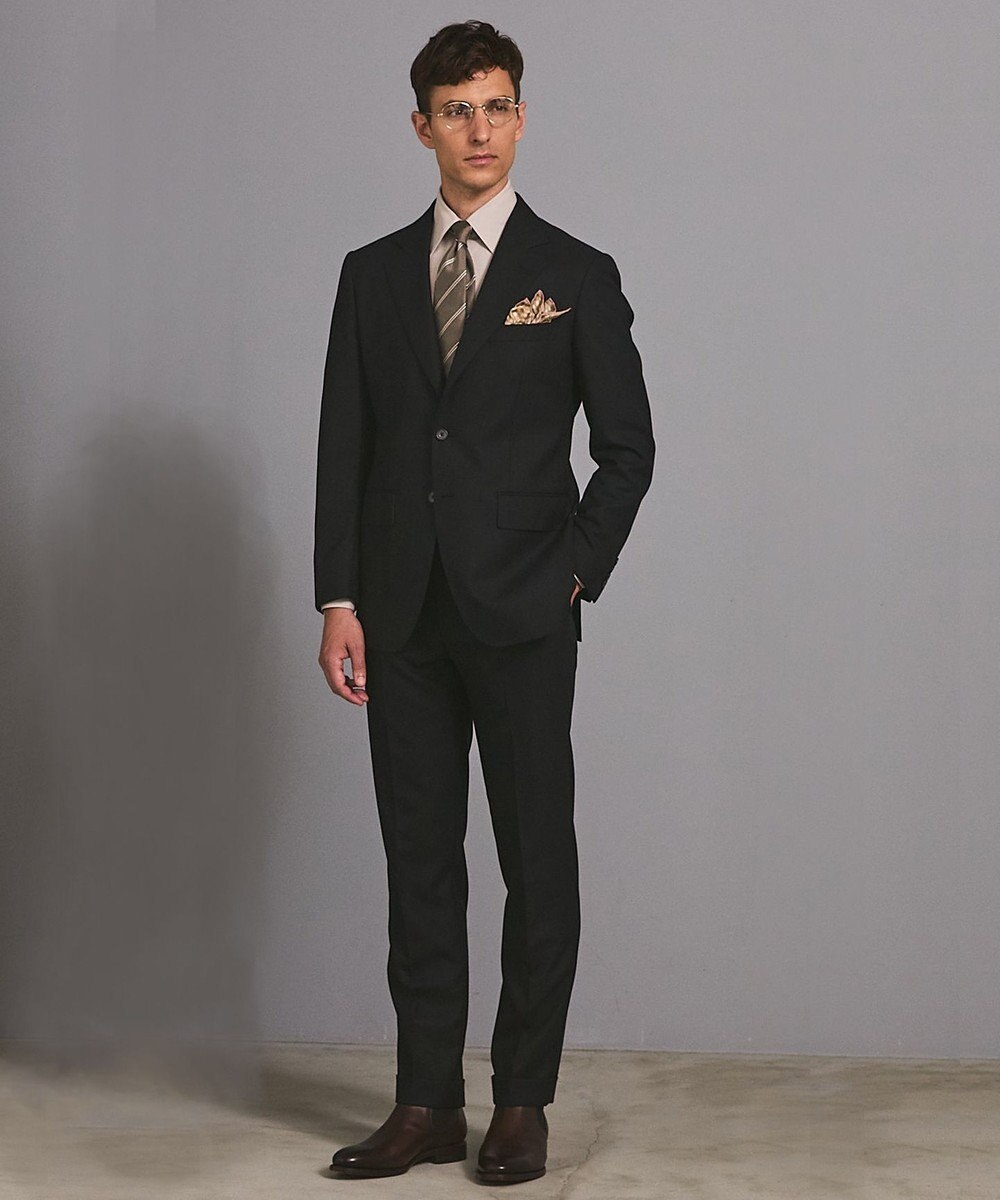 GOTAIRIKU シワになりにくい【御幸毛織/みゆきけおり】DRY SPINNER(ドライスピナー)スーツ_ブラック 