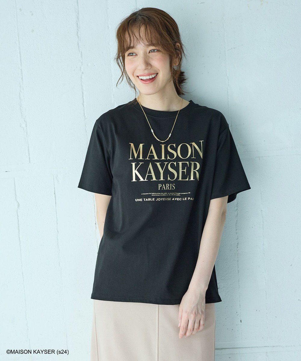 ANY 【MAISON KAYSERコラボ】箔プリントロゴ半袖Tシャツ 