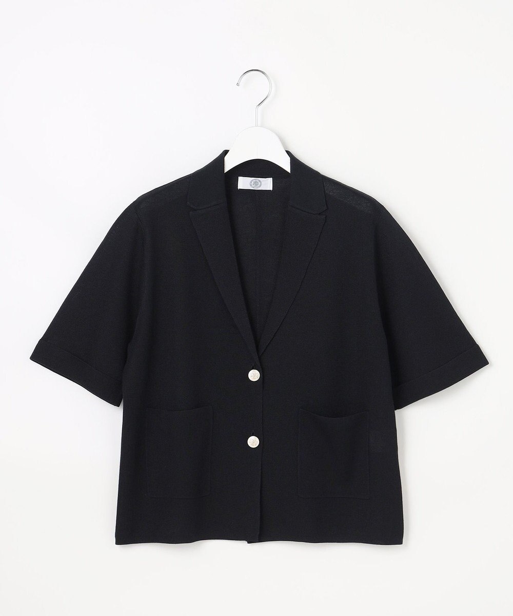 J.PRESS LADIES Vis/Peスパーク ハーフスリーブ ニットジャケット 