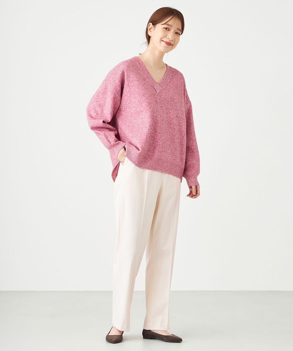 SHARE PARK LADIES ソフトタッチＶネックニット 