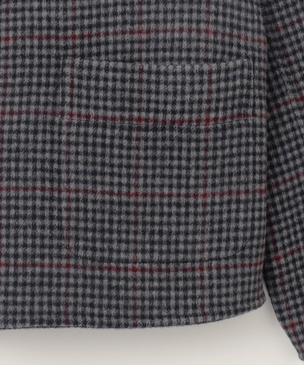 J.PRESS LADIES 【リバーシブル】ウールナイロンリバーチェック スタンドカラー コート 