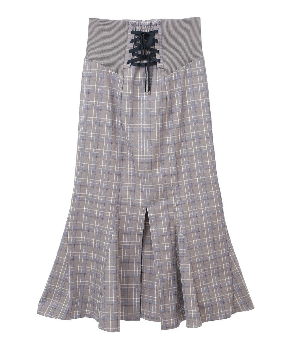 earth music&ecology サイドリブバックレースアップスカート 