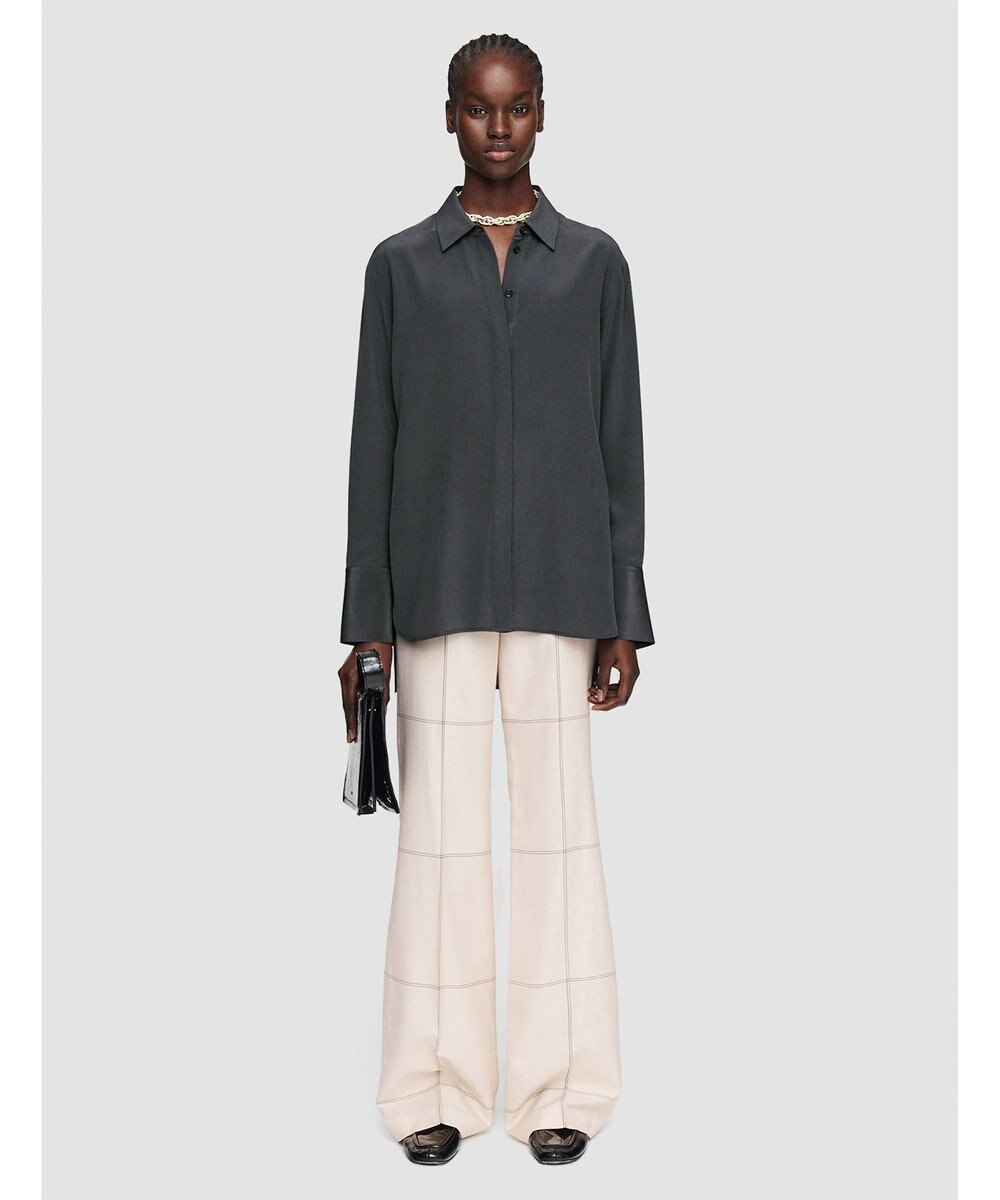 JOSEPH クレープ  ド  ソワ　レギュラーカラーシャツ 