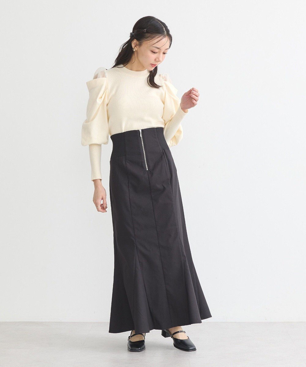 earth music&ecology サイドリブバックレースアップスカート 