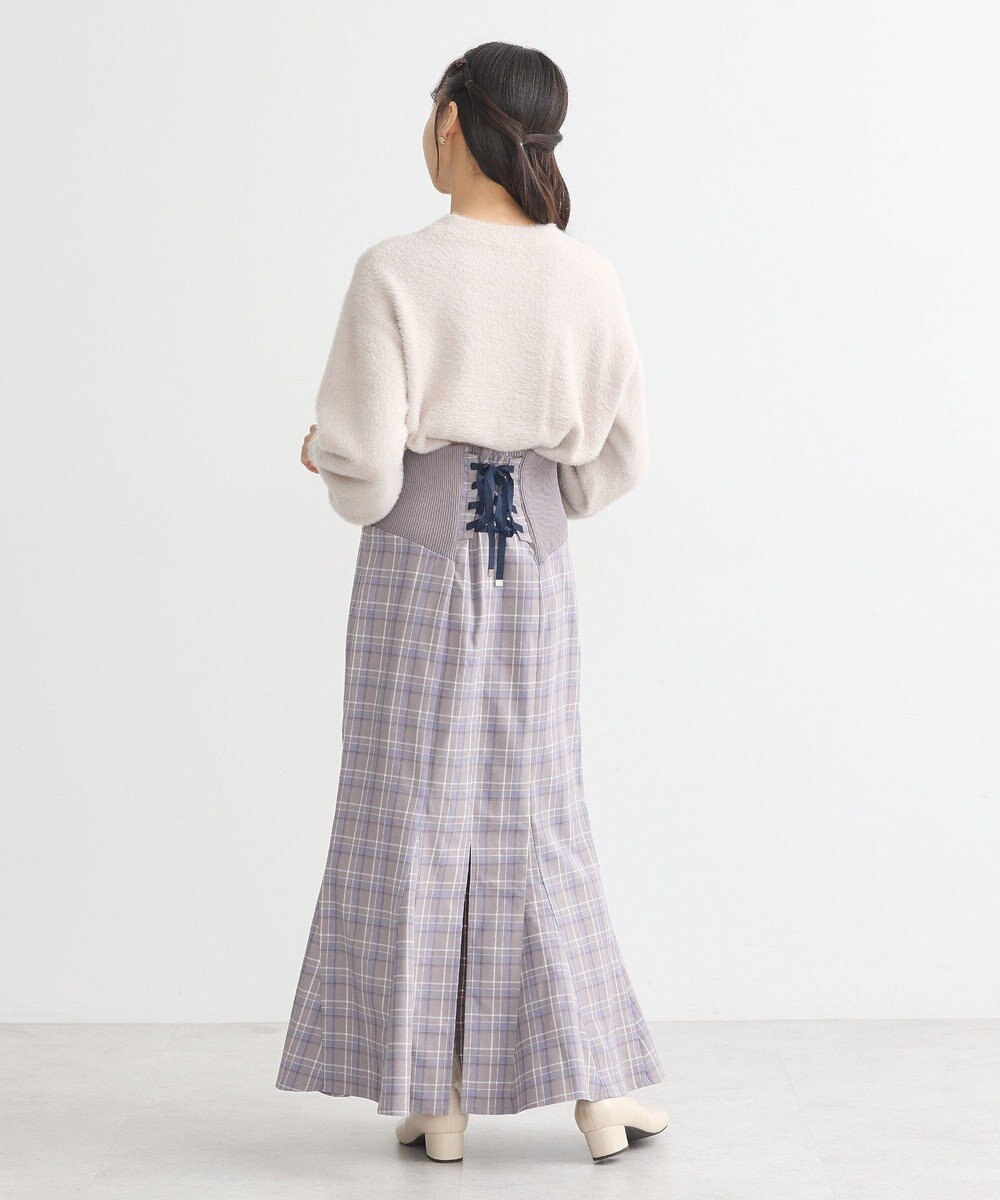 earth music&ecology サイドリブバックレースアップスカート 