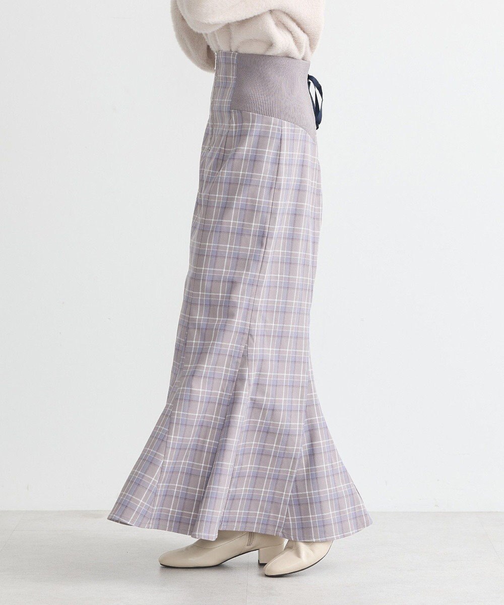 earth music&ecology サイドリブバックレースアップスカート 