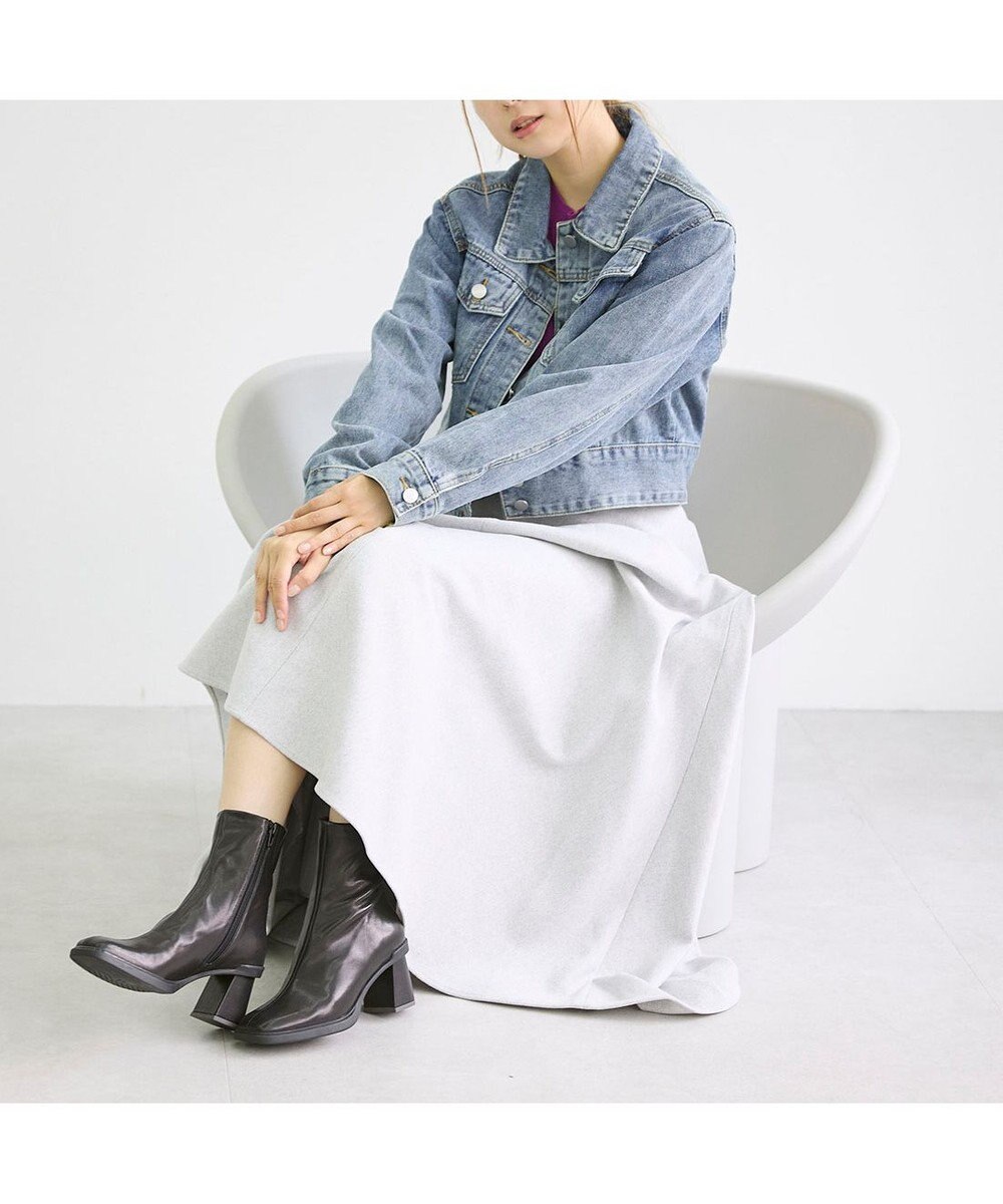 MODE ET JACOMO <carino>スクエアトゥブロックヒールブーツ 