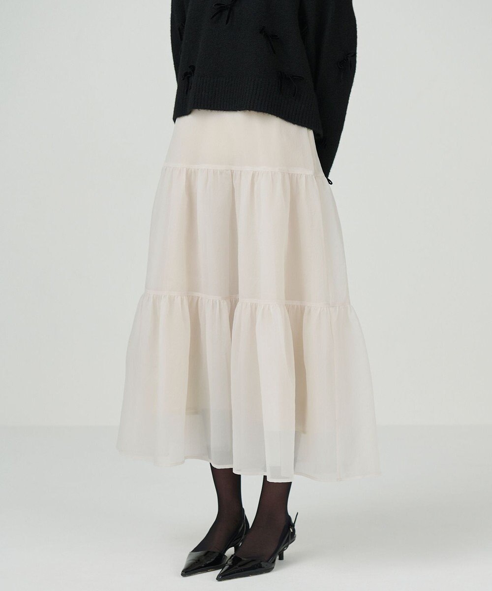 GRACE CONTINENTAL オーガンティアードスカート 