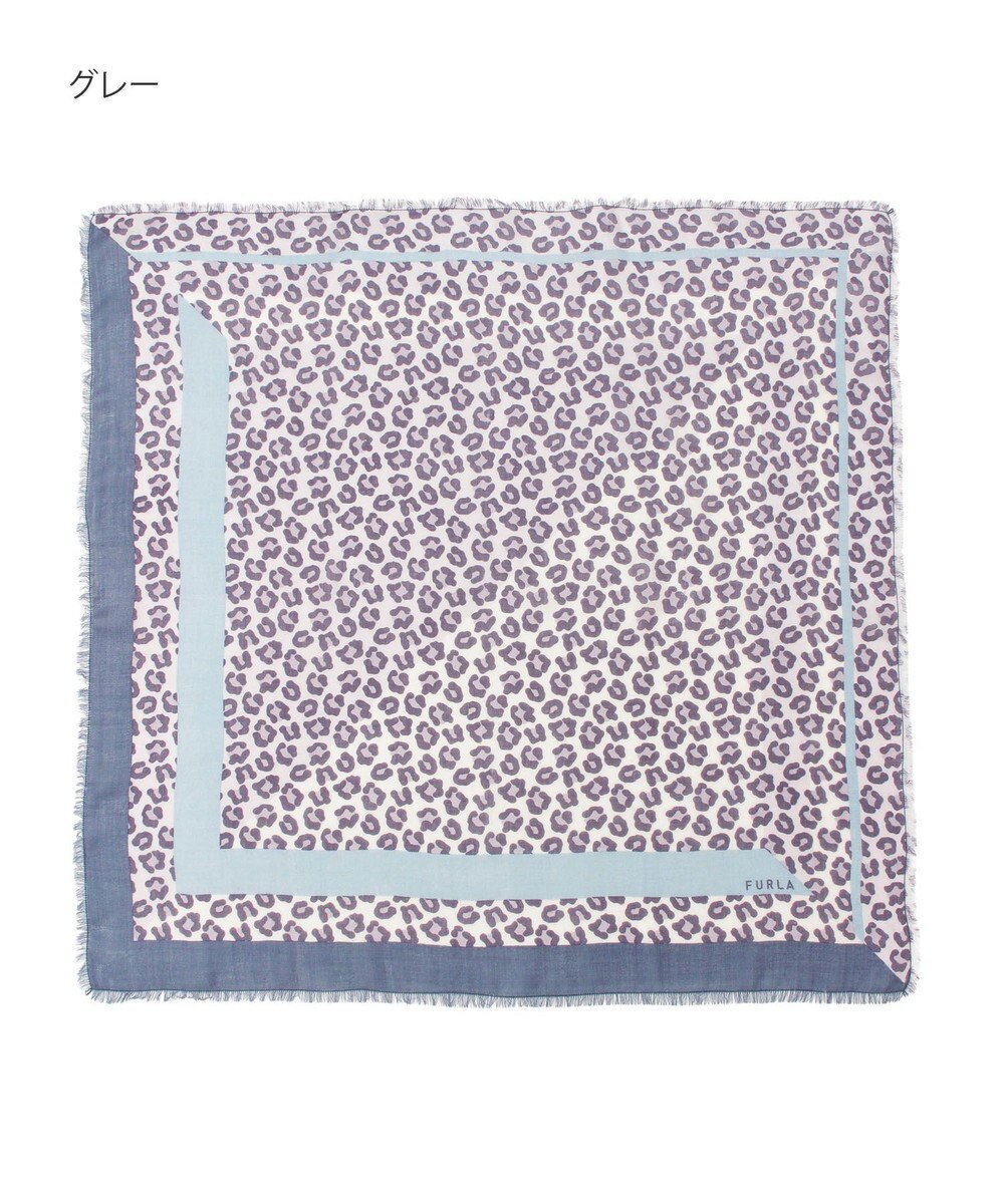 MOONBAT FURLA(フルラ）レオパードウールスカーフ 80×80㎝ 