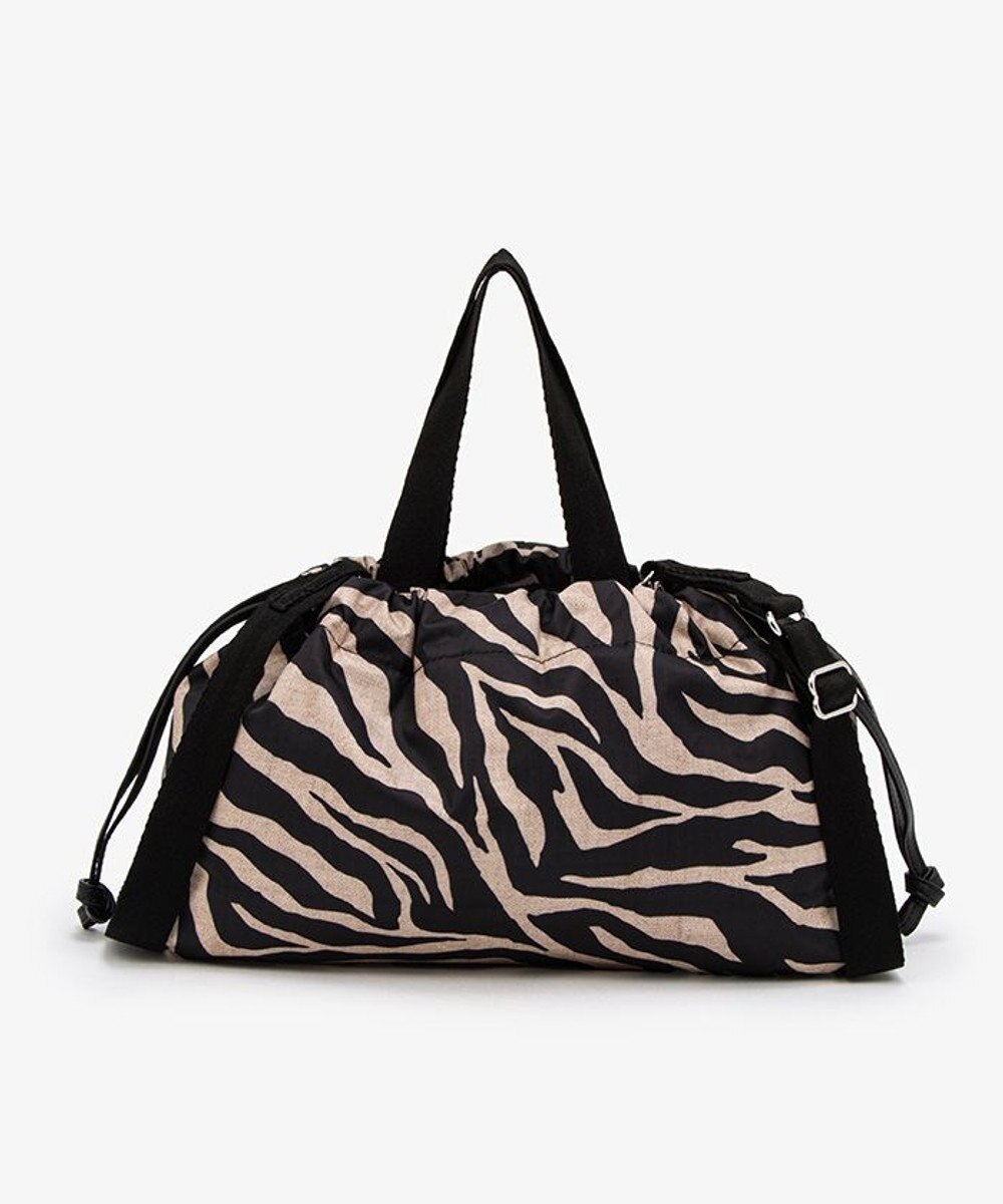 LeSportsac E/W CITY DRAWSTRING BAG??? /アップタウンラフィアゼブラ/ブラック 