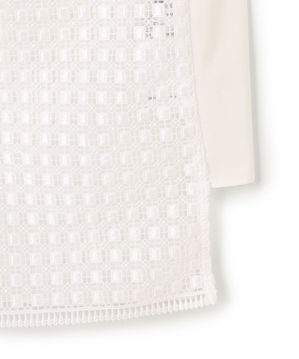 ICB L 【WEB＆一部店舗限定】 SustainableSquareLace フレンチスリーブシャツ 