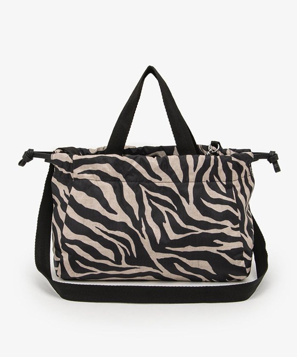 LeSportsac E/W CITY DRAWSTRING BAG??? /アップタウンラフィアゼブラ/ブラック 