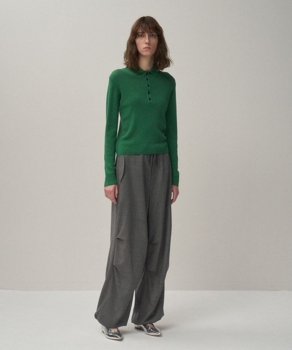 ATON RAMIE WOOL RIB | リブポロセーター 