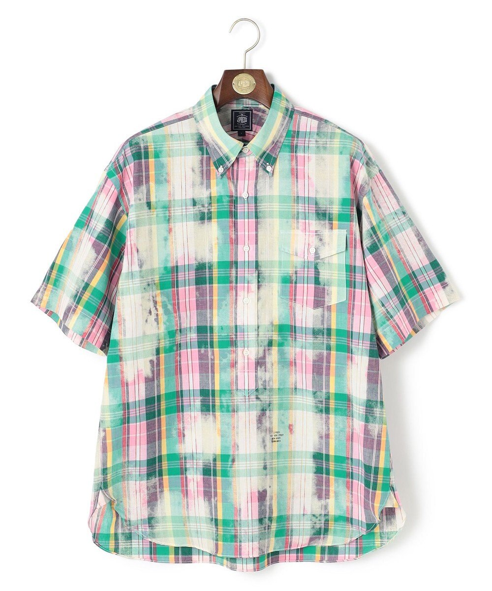 J.PRESS MEN 【J.PRESS ORIGINALS】India Madras Discharge Print Pullover Shirt / Baggy Fit 